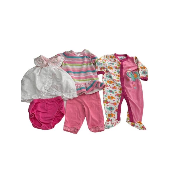 Kidgets Baby Girl Clothing Lot 0-6 Months Dresses Pants & Sleepers Embroidered - Picture 1 of 16